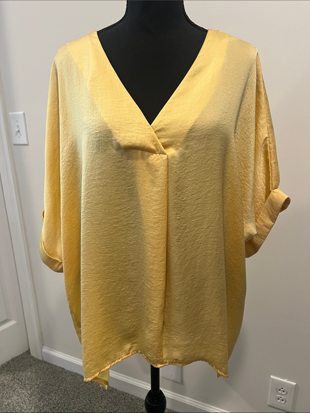 Privileged Lightweight Yellow V-Neck Tunic Style Blouse